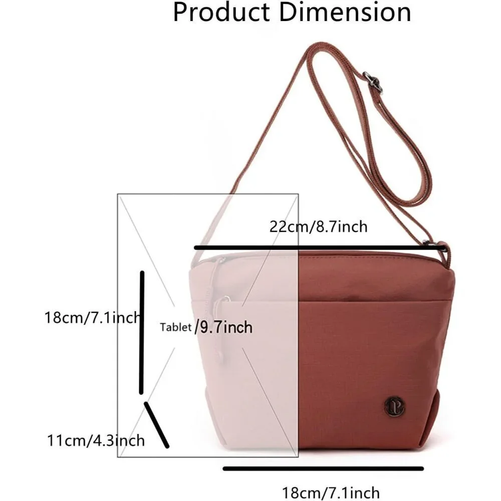 Small Crossbody Nylon Bag Women Mini Travel Purse Shoulder Handbag Compact